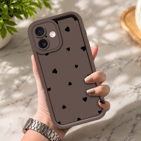 iPhone 17 - Brown - Classic Heart Print - ONation Step Up Series - HQ Liquid Silicone Soft Case