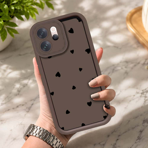 Vivo S50t - Brown - Classic Heart Print - ONation Step Up Series - HQ Liquid Silicone Soft Case