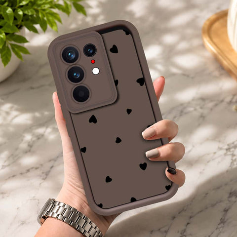 Tecno Camon 50 4G - Brown - Classic Heart Print - ONation Step Up Series - HQ Liquid Silicone Soft Case