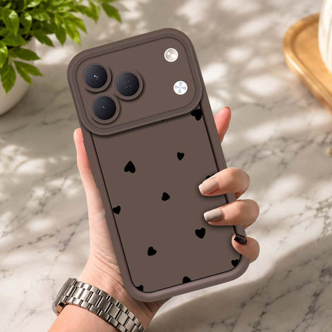 Tecno Spark 50 4G - Brown - Classic Heart Print - ONation Step Up Series - HQ Liquid Silicone Soft Case