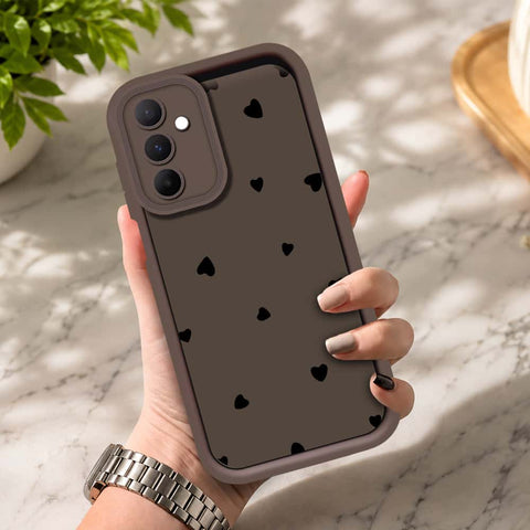 Samsung Galaxy A26 - Brown - Classic Heart Print - ONation Step Up Series - HQ Liquid Silicone Soft Case