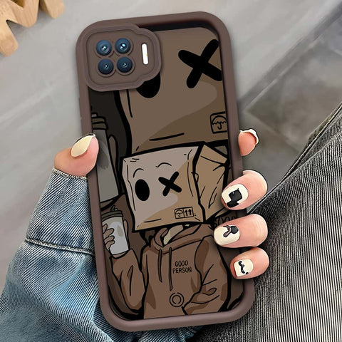 Oppo Reno 4F - Brown - D2 - ONation Step Up Series - HQ Liquid Silicone Soft Case