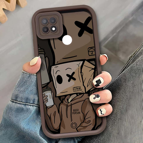 Oppo A15 - Brown - D2 - ONation Step Up Series - HQ Liquid Silicone Soft Case