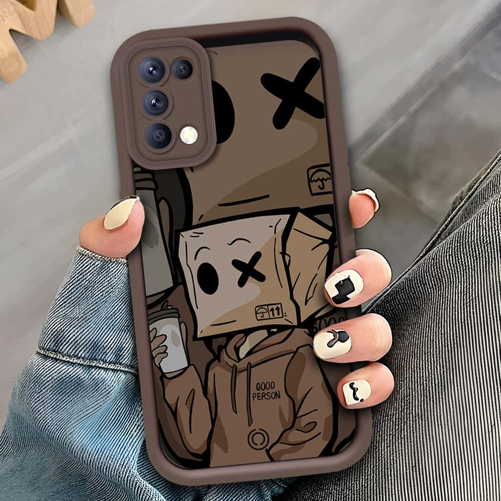 Oppo Reno 5 4G - Brown - D2 - ONation Step Up Series - HQ Liquid Silicone Soft Case