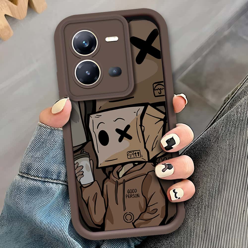 Vivo V25e - Brown - D2 - ONation Step Up Series - HQ Liquid Silicone Soft Case