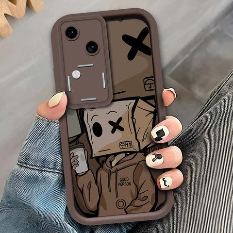 Vivo V30 - Brown - D2 - ONation Step Up Series - HQ Liquid Silicone Soft Case