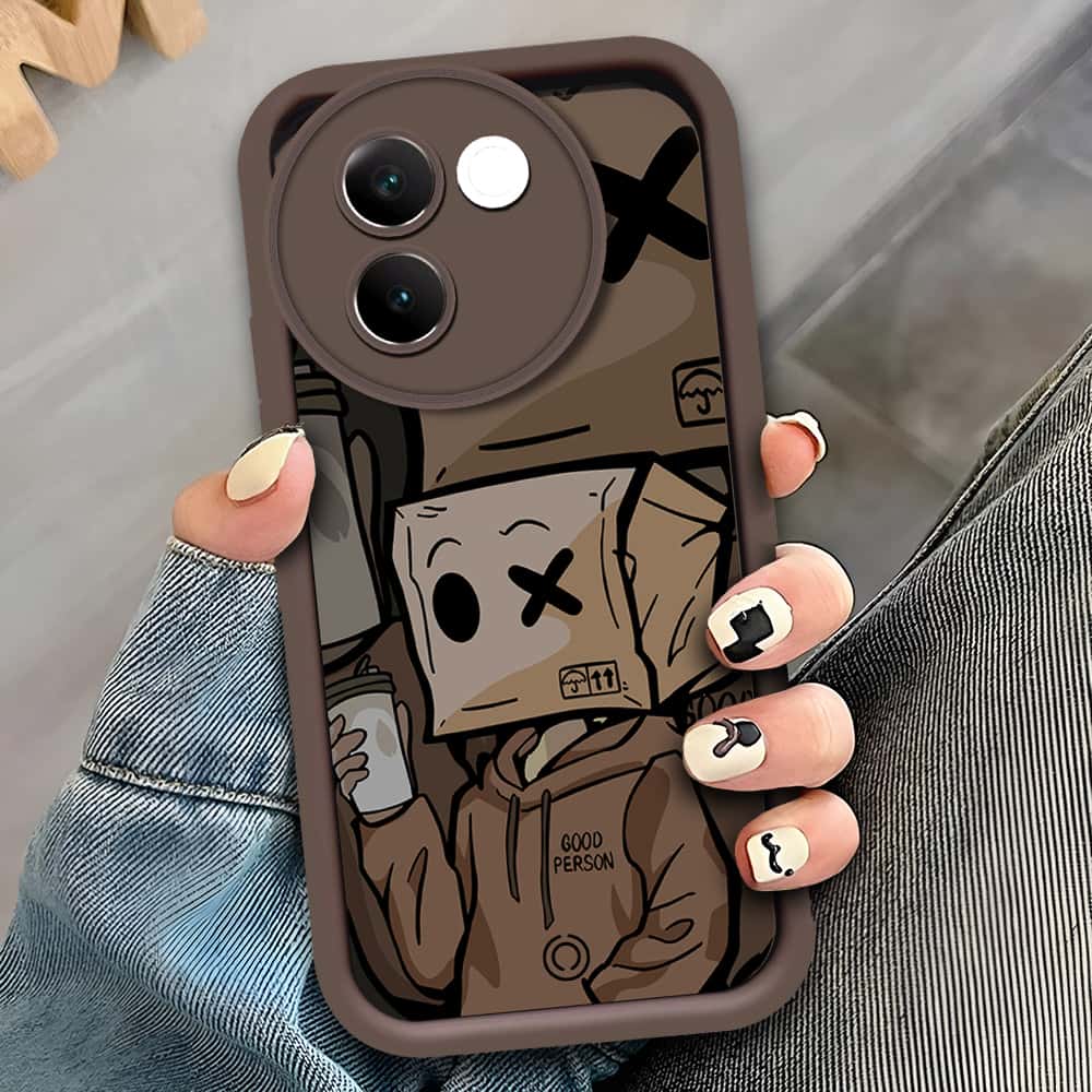 Vivo V30e - Brown - D2 - ONation Step Up Series - HQ Liquid Silicone Soft Case