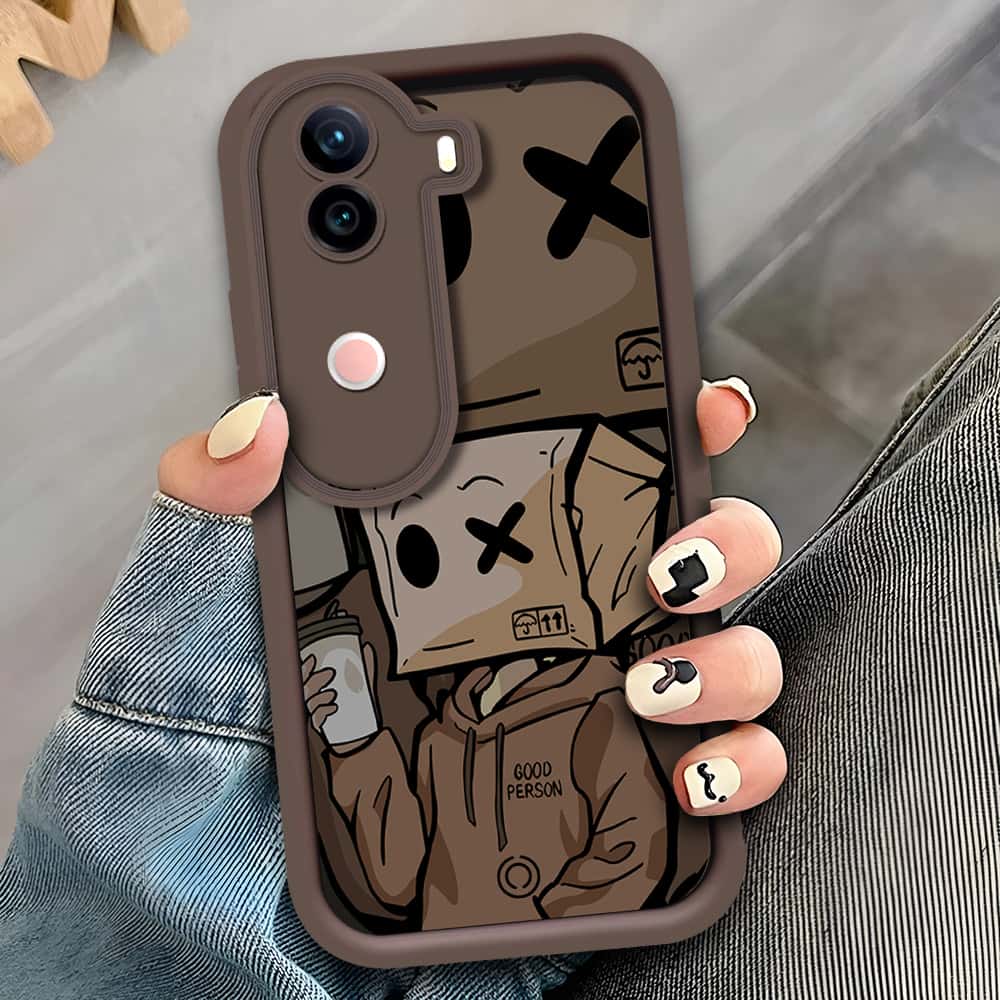 Vivo iQOO Z9s - Brown - D2 - ONation Step Up Series - HQ Liquid Silicone Soft Case