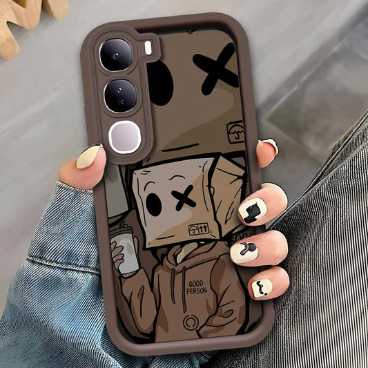 Vivo Y200 (2025) - Brown - D2 - ONation Step Up Series - HQ Liquid Silicone Soft Case