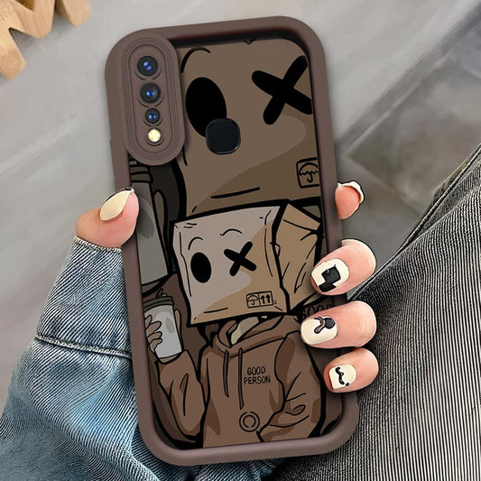 Vivo Y19 - Brown - D2 - ONation Step Up Series - HQ Liquid Silicone Soft Case