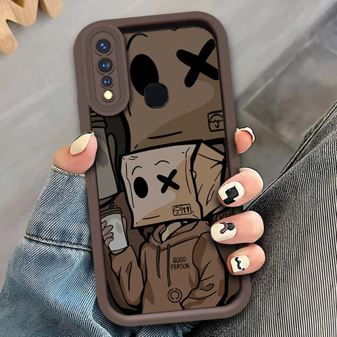 Vivo Y19 - Brown - D2 - ONation Step Up Series - HQ Liquid Silicone Soft Case