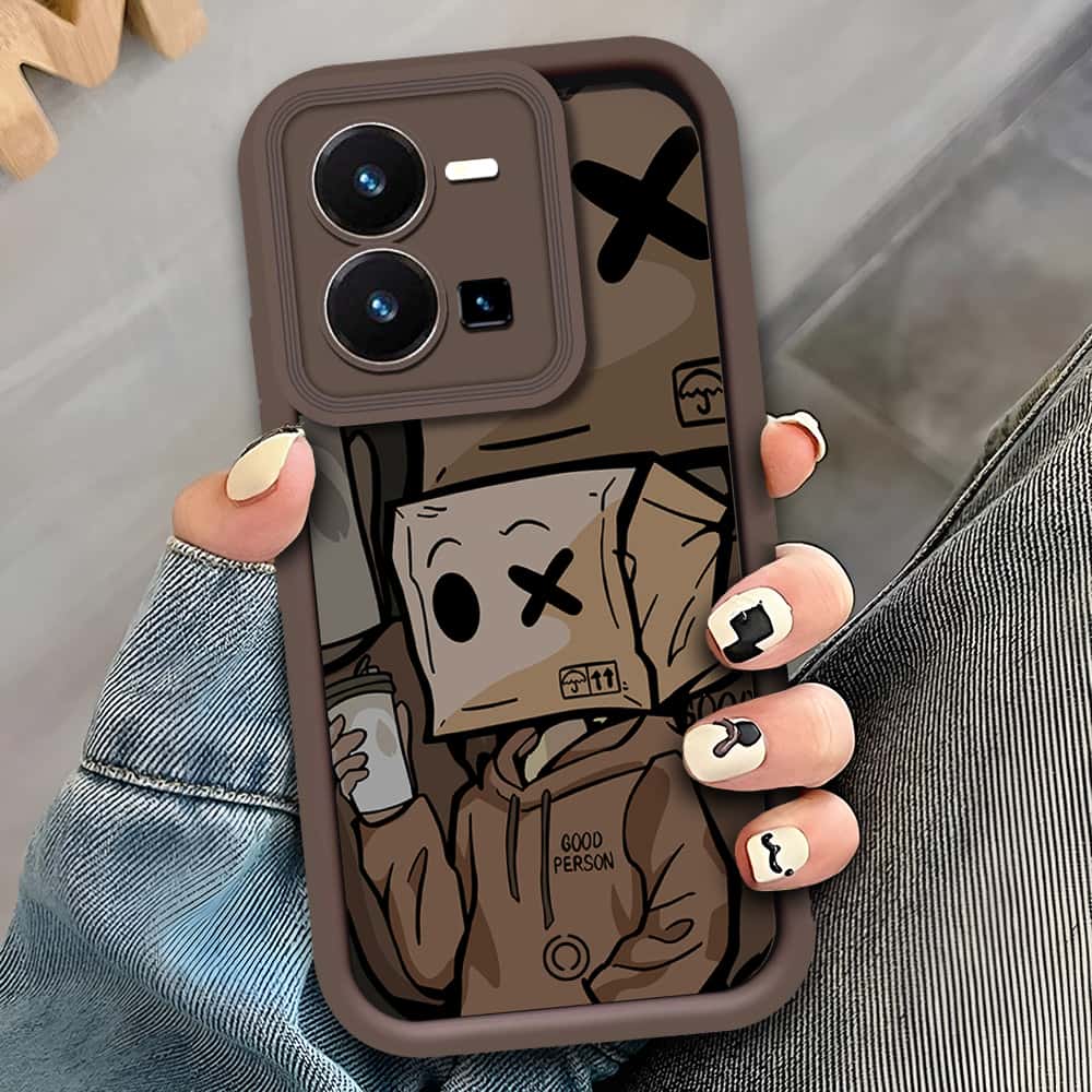 Vivo Y35 - Brown - D2 - ONation Step Up Series - HQ Liquid Silicone Soft Case