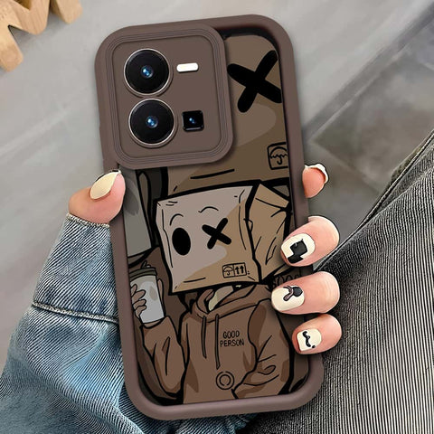 Vivo Y35 - Brown - D2 - ONation Step Up Series - HQ Liquid Silicone Soft Case