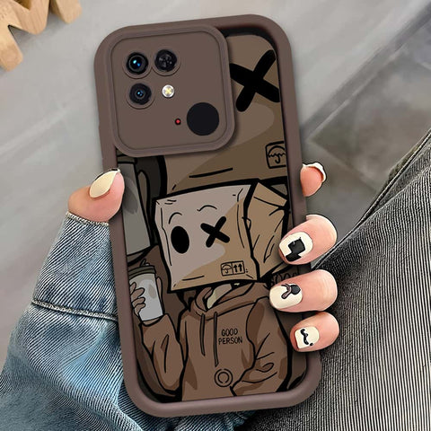 Xiaomi Redmi 10C - Brown - D2 - ONation Step Up Series - HQ Liquid Silicone Soft Case