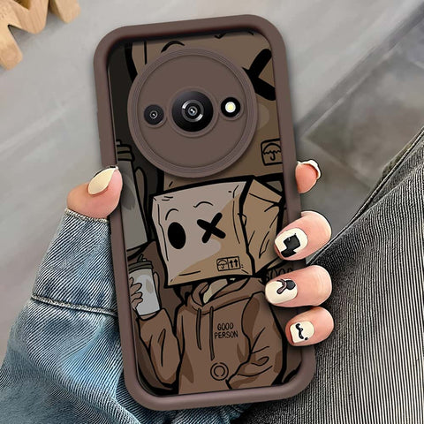 Xiaomi Redmi A3 - Brown - D2 - ONation Step Up Series - HQ Liquid Silicone Soft Case