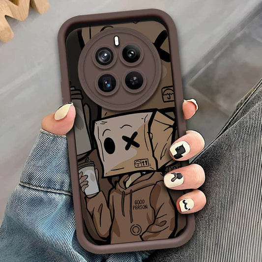 Realme 12 Plus - Brown - D2 - ONation Step Up Series - HQ Liquid Silicone Soft Case