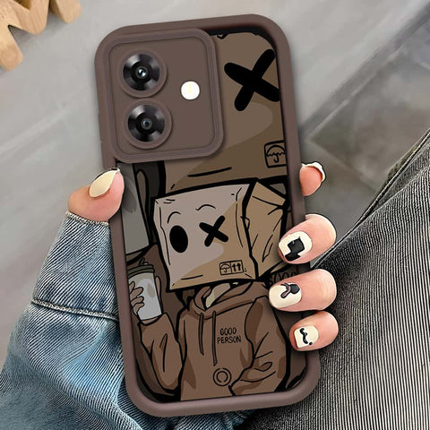 Realme Note 60 - Brown - D2 - ONation Step Up Series - HQ Liquid Silicone Soft Case