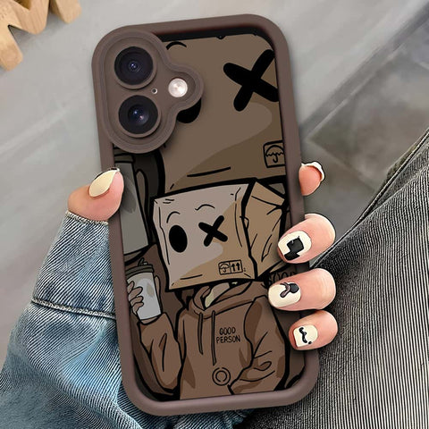 iPhone 16 Plus - Brown - D2 - ONation Step Up Series - HQ Liquid Silicone Soft Case