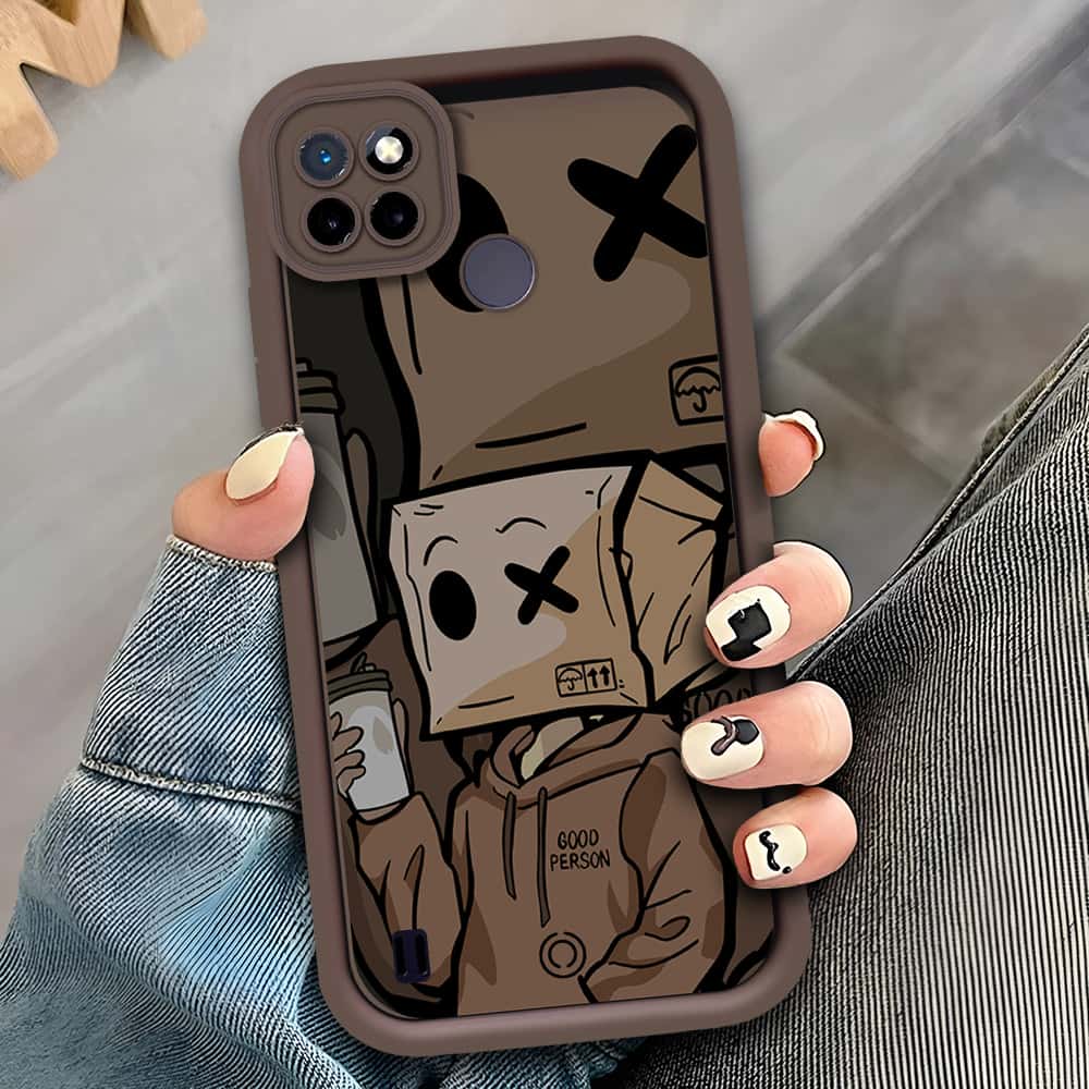 Realme C25Y - Brown - D2 - ONation Step Up Series - HQ Liquid Silicone Soft Case