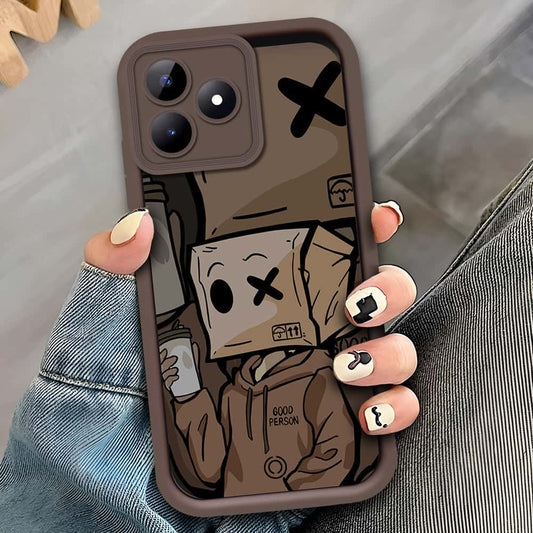 Realme C51 - Brown - D2 - ONation Step Up Series - HQ Liquid Silicone Soft Case