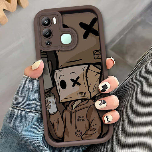 Infinix Hot 12i - Brown - D2 - ONation Step Up Series - HQ Liquid Silicone Soft Case