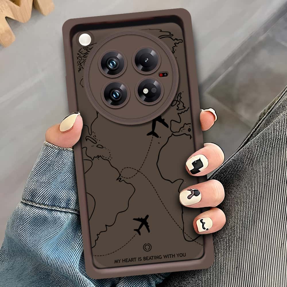 Infinix Zero 40 - Brown - Airplane Route Design - ONation Step Up Series - HQ Liquid Silicone Soft Case