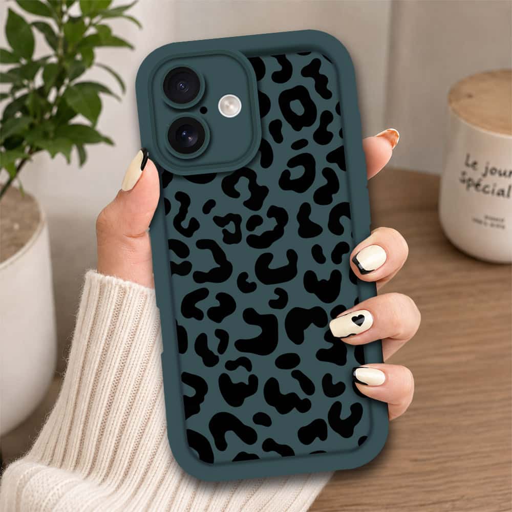 iPhone 17  - Dark Green - Classic Leopard Print - ONation Step Up Series - HQ Liquid Silicone Soft Case