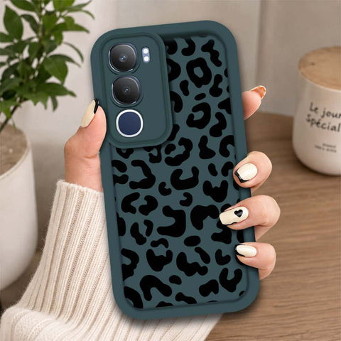 Vivo Y29 5G  - Dark Green - Classic Leopard Print - ONation Step Up Series - HQ Liquid Silicone Soft Case