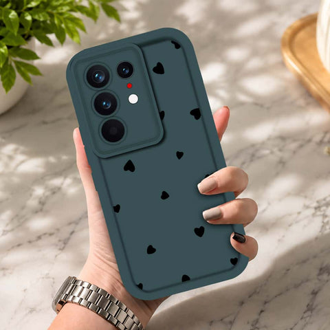 Tecno Camon 50 Ultra - Dark Green - Classic Heart Print - ONation Step Up Series - HQ Liquid Silicone Soft Case