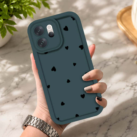 Vivo S50 - Dark Green - Classic Heart Print - ONation Step Up Series - HQ Liquid Silicone Soft Case