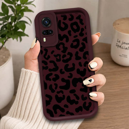 Vivo Y33 - Maroon - Classic Leopard Print - ONation Step Up Series - HQ Liquid Silicone Soft Case