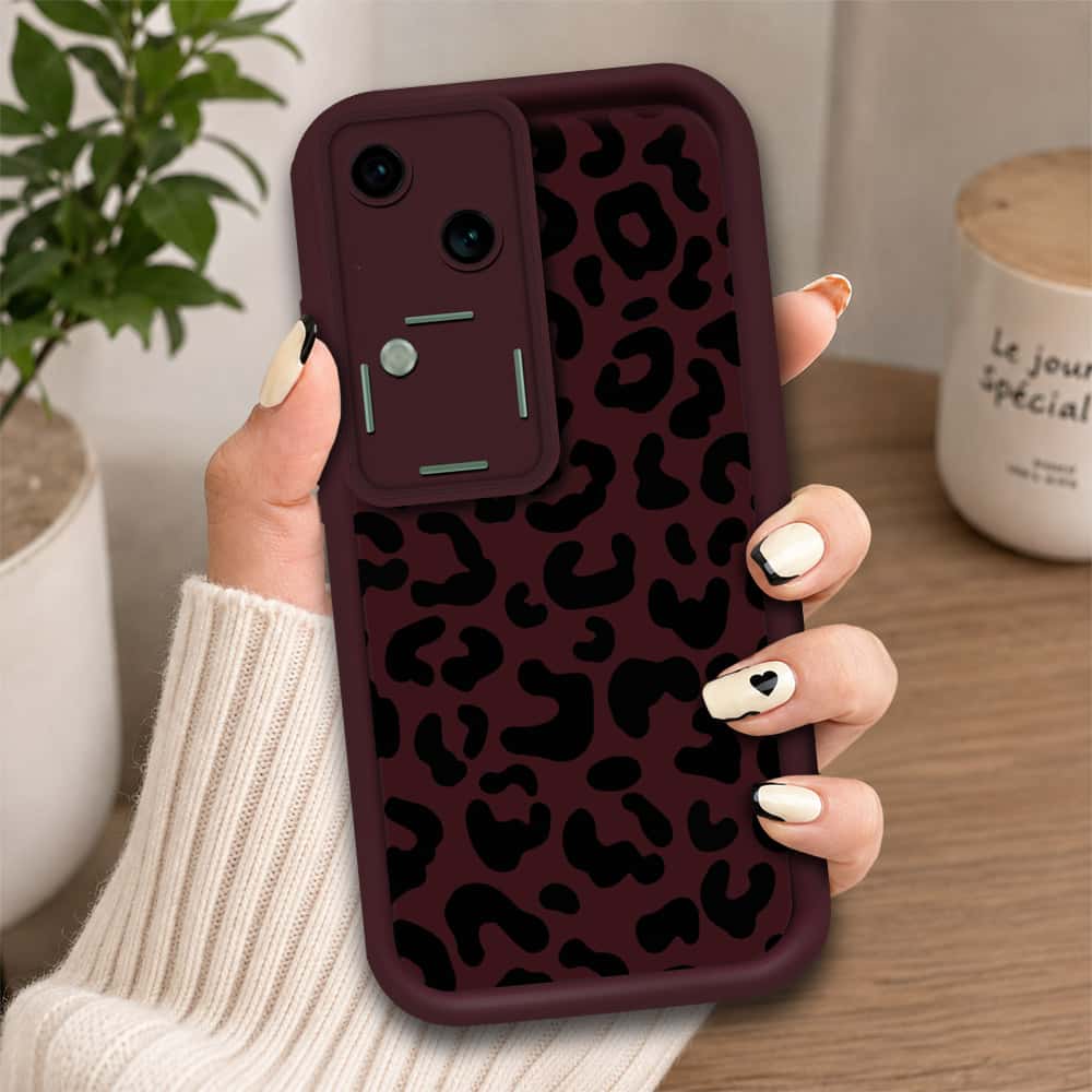 Vivo S18 - Maroon - Classic Leopard Print - ONation Step Up Series - HQ Liquid Silicone Soft Case
