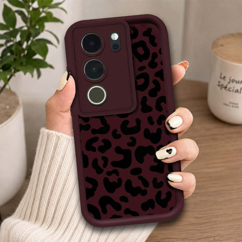 Vivo S17 - Maroon - Classic Leopard Print - ONation Step Up Series - HQ Liquid Silicone Soft Case