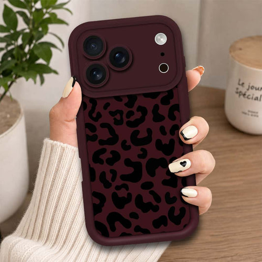 iPhone 17 Pro Max - Maroon - Classic Leopard Print - ONation Step Up Series - HQ Liquid Silicone Soft Case