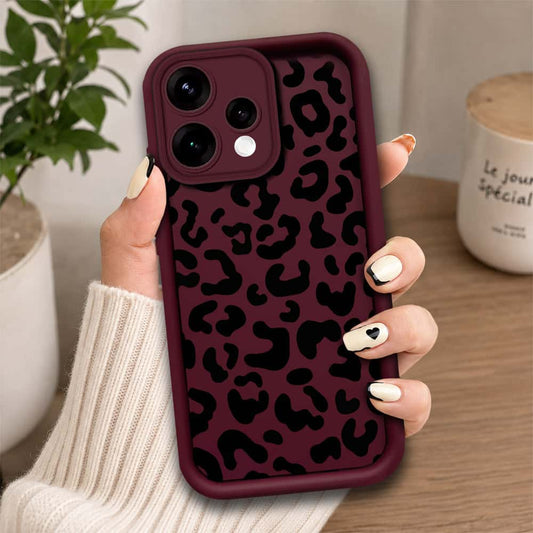 Oppo Reno 15 - Maroon - Classic Leopard Print - ONation Step Up Series - HQ Liquid Silicone Soft Case