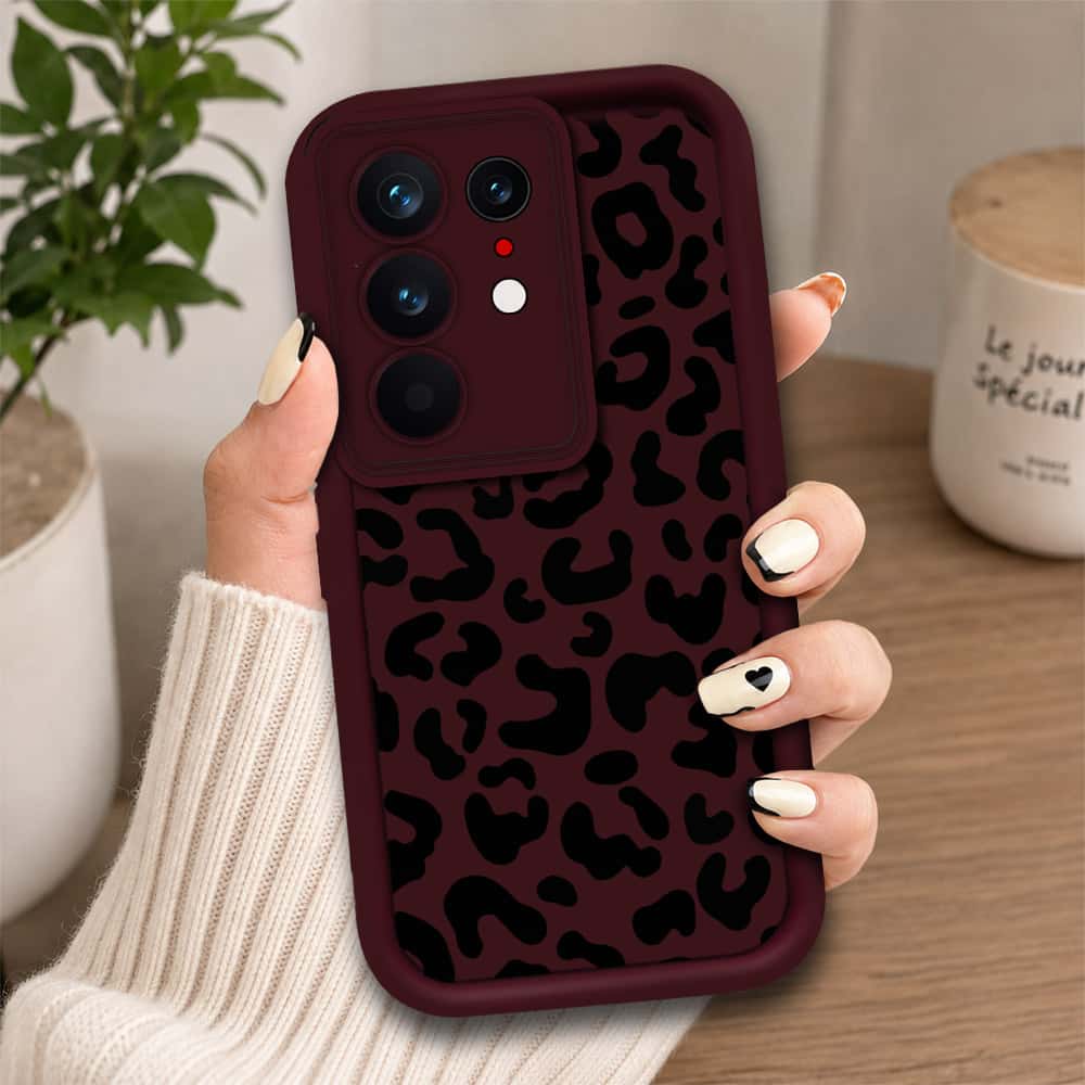 Tecno Camon 50 Ultra - Maroon - Classic Leopard Print - ONation Step Up Series - HQ Liquid Silicone Soft Case