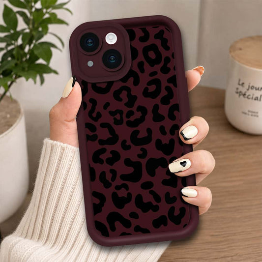 iPhone 13 - Maroon - Classic Leopard Print - ONation Step Up Series - HQ Liquid Silicone Soft Case