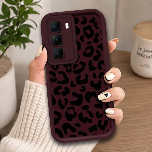 Infinix Hot 50 - Maroon - Classic Leopard Print - ONation Step Up Series - HQ Liquid Silicone Soft Case