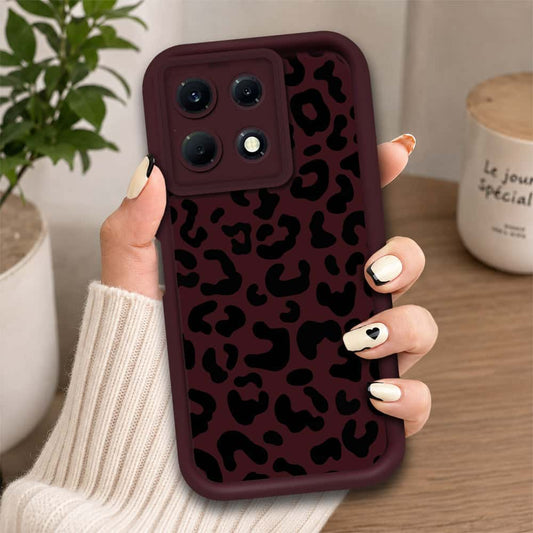 Infinix Note 30 - Maroon - Classic Leopard Print - ONation Step Up Series - HQ Liquid Silicone Soft Case