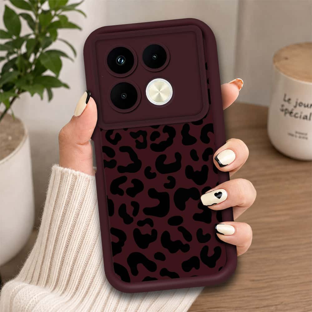 Infinix Note 40 Pro - Maroon - Classic Leopard Print - ONation Step Up Series - HQ Liquid Silicone Soft Case