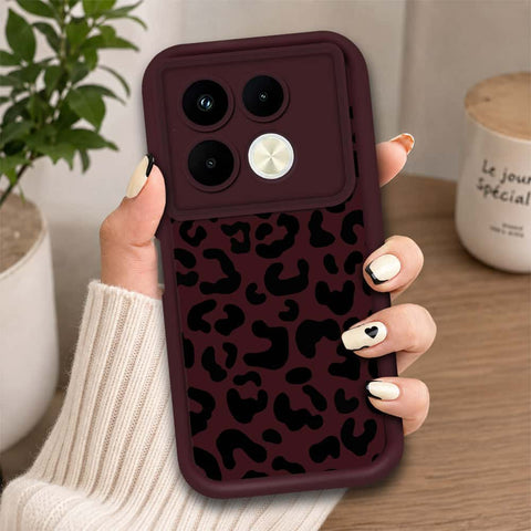 Infinix Note 40 Pro - Maroon - Classic Leopard Print - ONation Step Up Series - HQ Liquid Silicone Soft Case