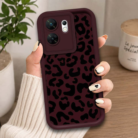 Infinix Zero 30 4G - Maroon - Classic Leopard Print - ONation Step Up Series - HQ Liquid Silicone Soft Case