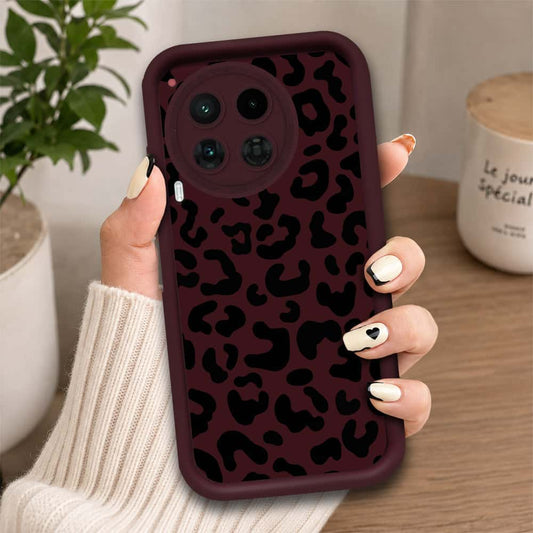 Tecno Camon 30 - Maroon - Classic Leopard Print - ONation Step Up Series - HQ Liquid Silicone Soft Case