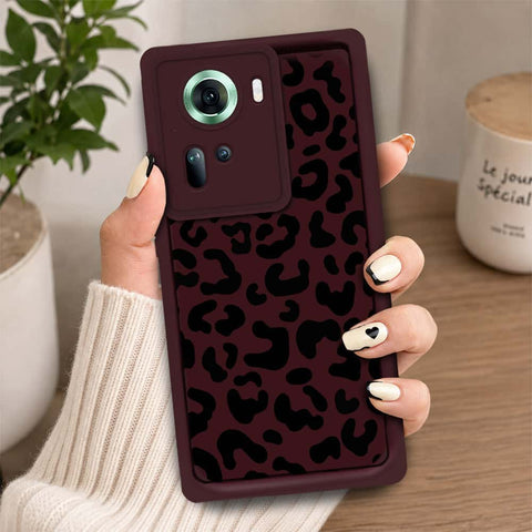 Oppo Reno 11 5G - Maroon - Classic Leopard Print - ONation Step Up Series - HQ Liquid Silicone Soft Case