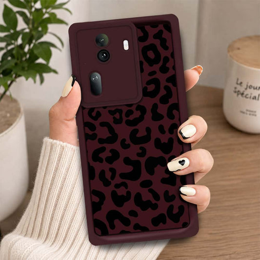 Oppo Reno 11 Pro - Maroon - Classic Leopard Print - ONation Step Up Series - HQ Liquid Silicone Soft Case
