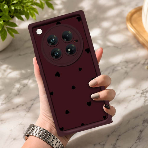 Infinix Zero 40 - Maroon - Classic Heart Print - ONation Step Up Series - HQ Liquid Silicone Soft Case