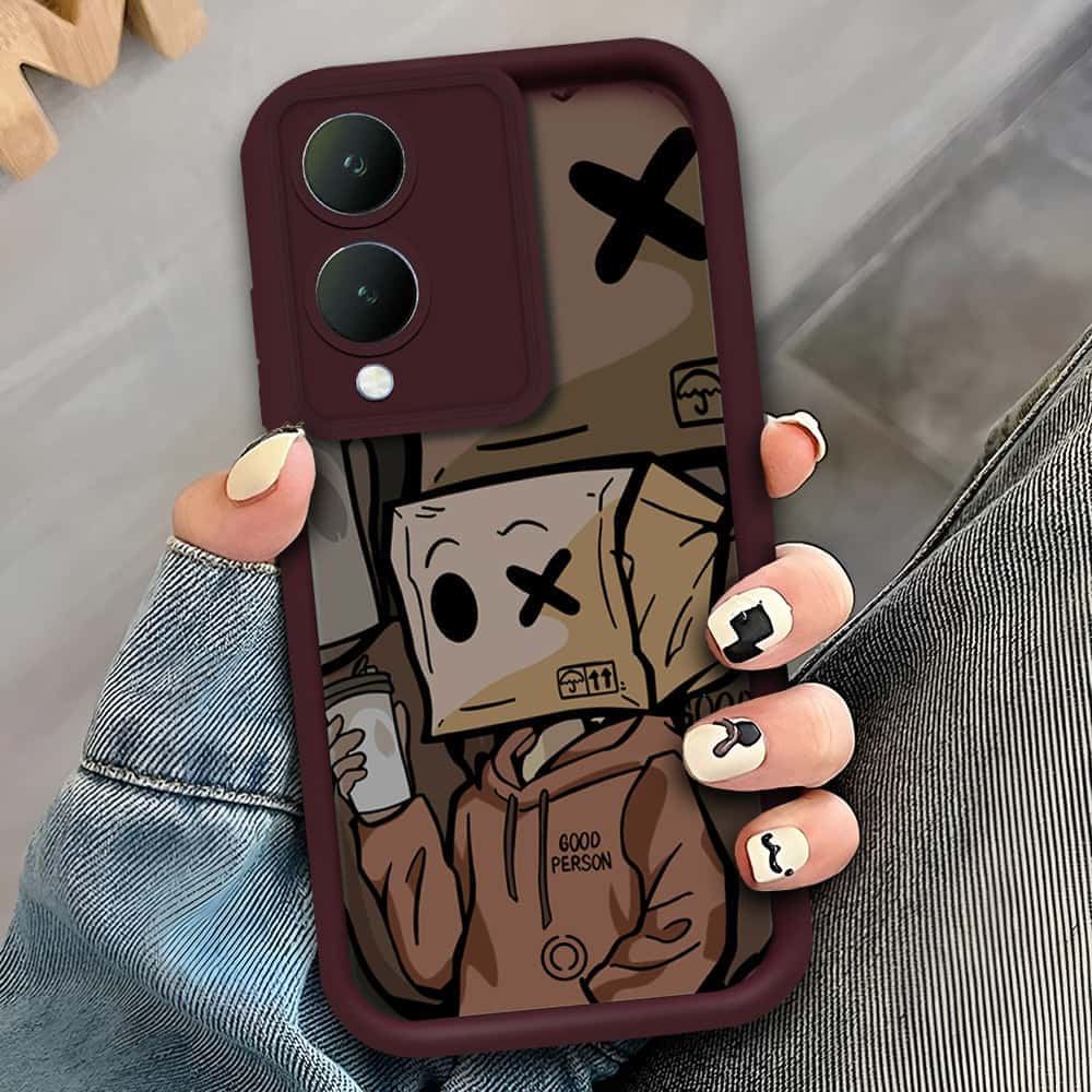Vivo Y17s - Maroon - D3 - ONation Step Up Series - HQ Liquid Silicone Soft Case