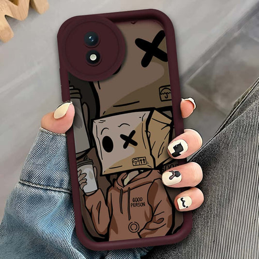 Vivo Y02t   - Maroon - D3 - ONation Step Up Series - HQ Liquid Silicone Soft Case