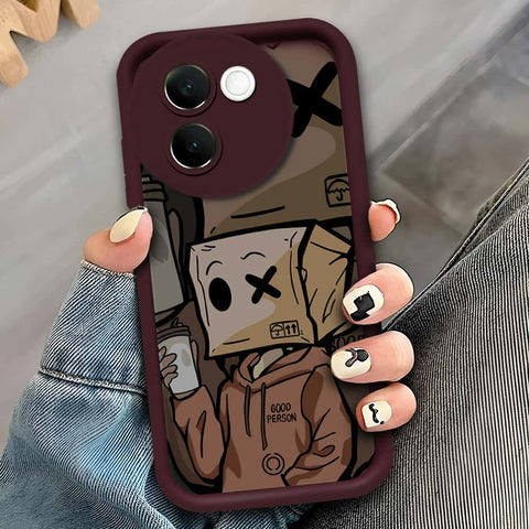 Vivo V30e - Maroon - D3 - ONation Step Up Series - HQ Liquid Silicone Soft Case
