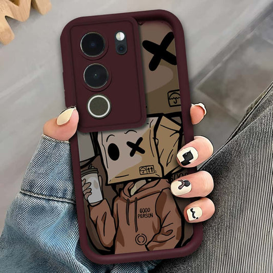 Vivo V29 Pro - Maroon - D3 - ONation Step Up Series - HQ Liquid Silicone Soft Case